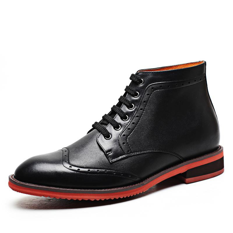 男士内增高鞋 靴子 内增高7CM 黑色 商品货号：H61B25K011D【何金昌】