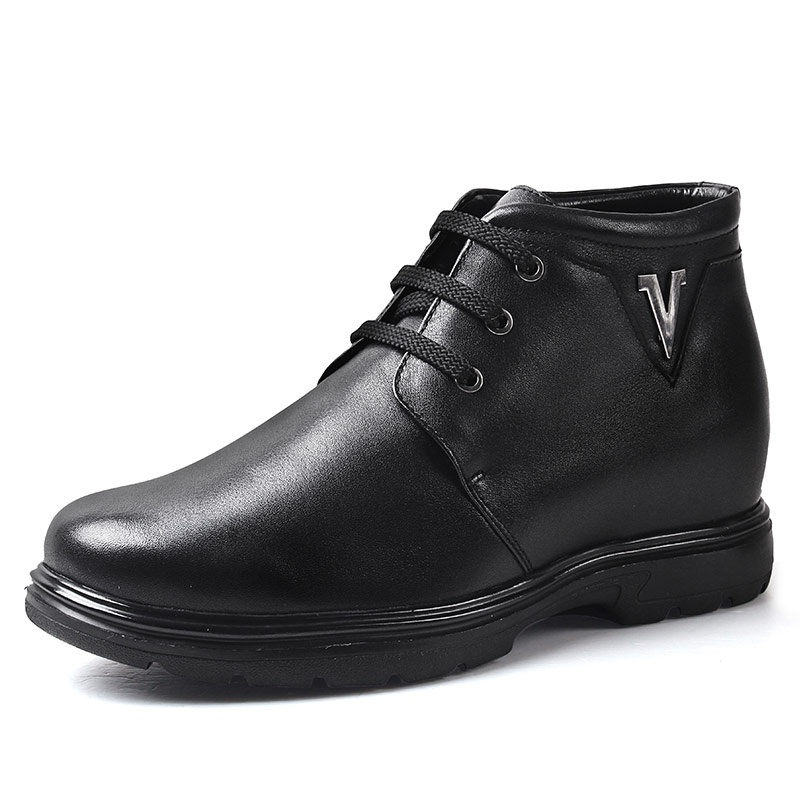 男士内增高鞋 靴子 内增高8CM 黑色 商品货号：H72B35K052E【何金昌】