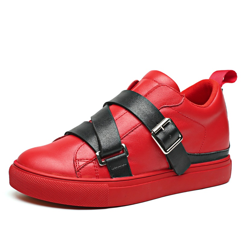 女士内增高鞋 休闲滑板鞋 内增高7CM 红色 商品货号：W81W115X192D【双11特价鞋】