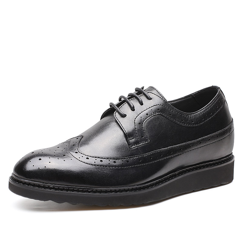 男士内增高鞋 商务休闲 内增高6CM 黑色 商品货号：H81C20K151D【双11特价鞋】