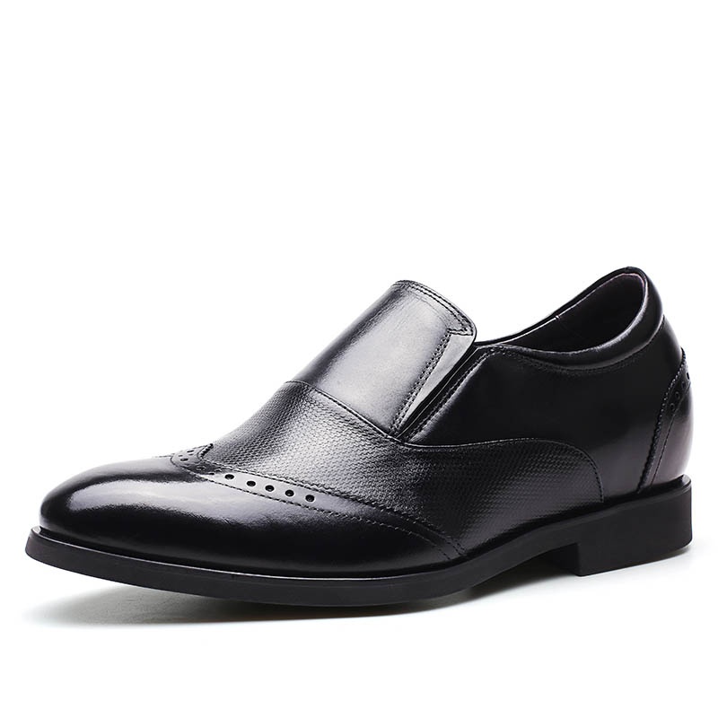 男士内增高鞋 正装鞋 内增高7CM 黑色 商品货号：H81X70D511D【双11特价鞋】