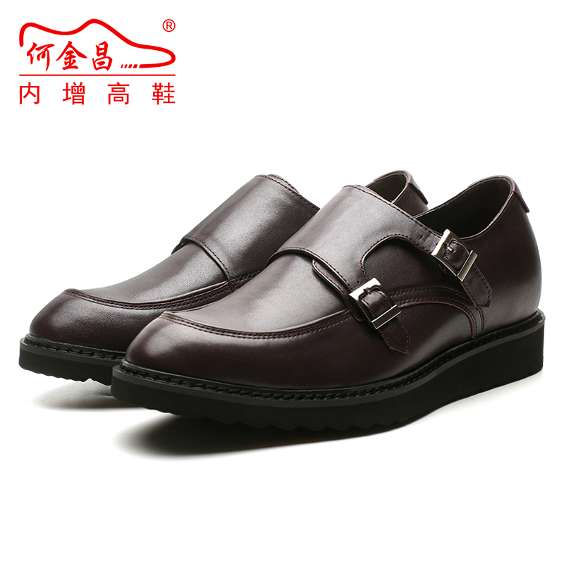 男士内增高鞋 商务休闲 内增高6CM 棕色 商品货号：H81C20F171D【双11特价鞋】