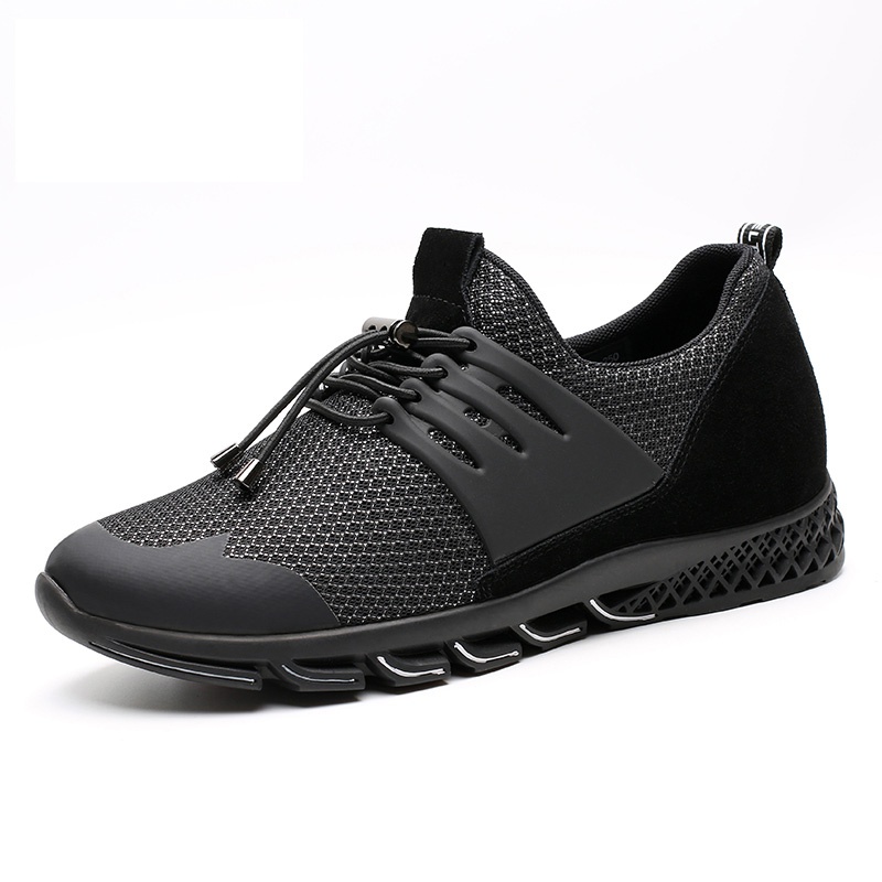 男士增高鞋 运动鞋 内增高6CM 黑色 商品货号：H82C22D201D【何金昌】
