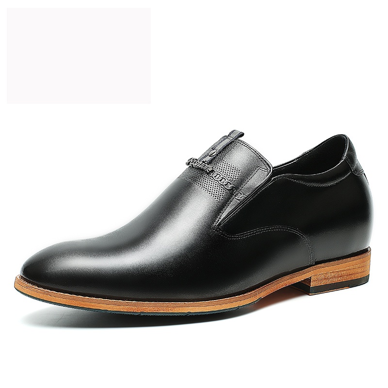 男士内增高鞋 正装鞋 内增高7CM 黑色 商品货号：H82D40D052D【双11特价鞋】