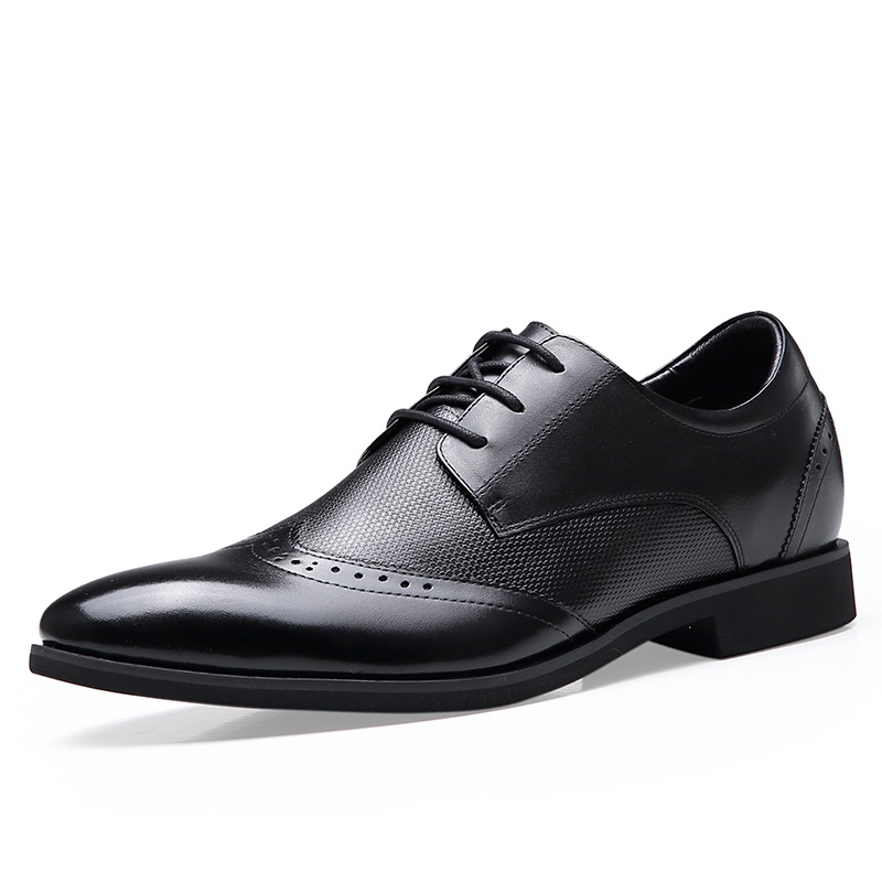 男士内增高鞋 正装鞋 内增高7CM 黑色 商品货号：H81X70D521D【何金昌】