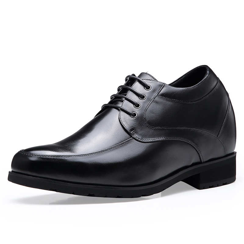 男士内增高鞋 正装鞋 内增高12CM 黑色 商品货号：H72D28K011D【何金昌】
