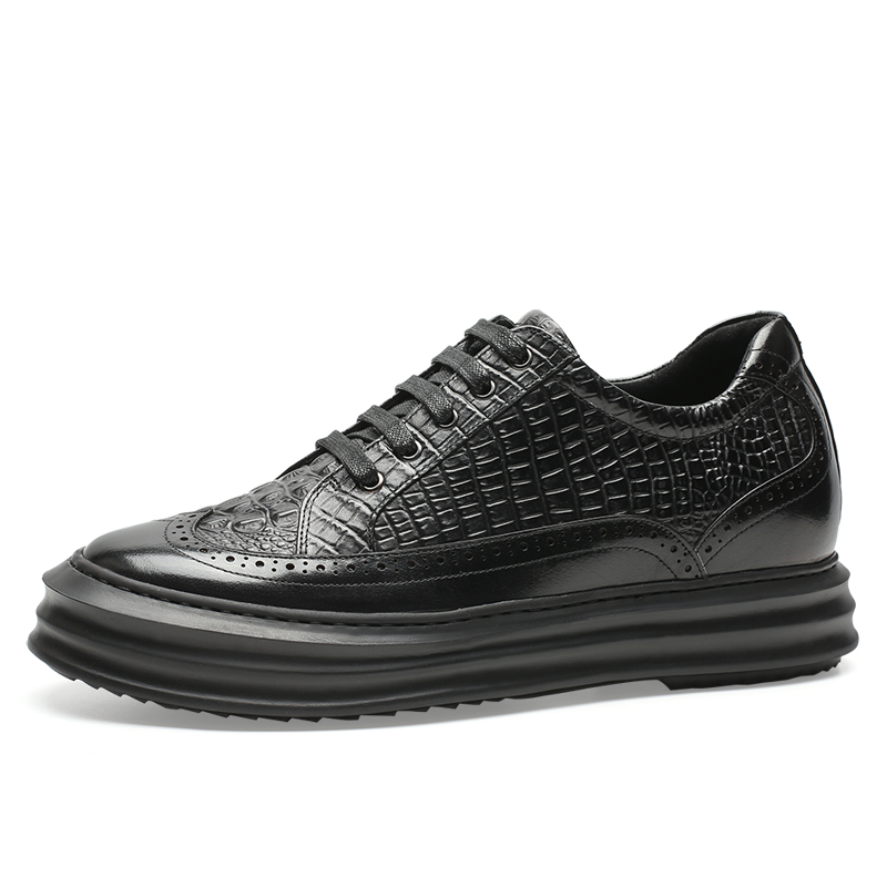 男士内增高鞋 日常休闲鞋 内增高7CM 黑色 商品货号：H82T55D021D【何金昌】