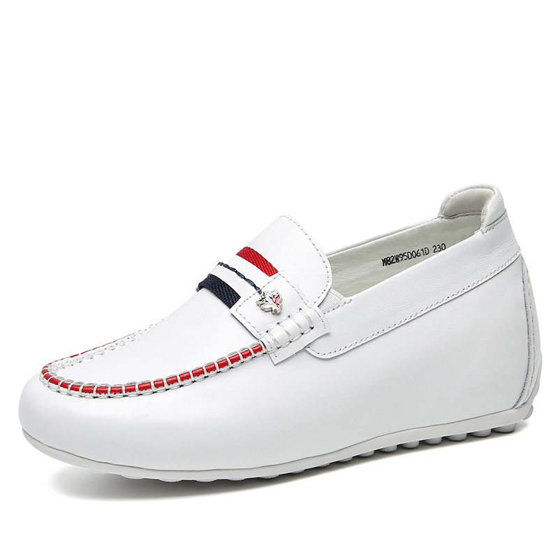 女士内增高鞋 休闲滑板鞋 内增高6CM 白色 商品货号：W82W95D061D【赫升】