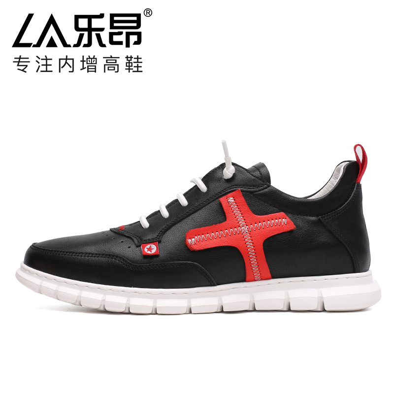 男士内增高鞋 运动鞋 内增高5CM 黑色 商品货号：L919019-1【乐昂】