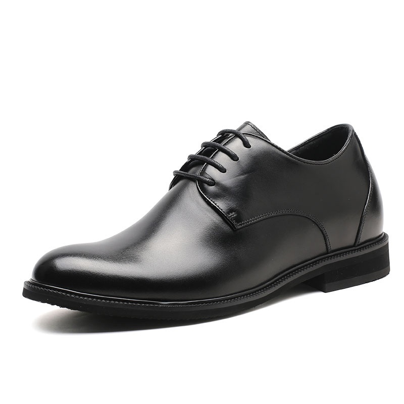 男士内增高鞋 正装鞋 内增高6CM 黑色 商品货号：H91D33D081D【何金昌】