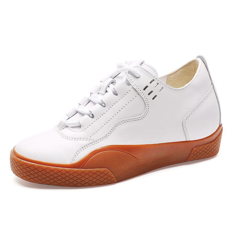 女士内增高鞋 休闲滑板鞋 内增高6CM 白色 商品货号：W91W90D621D【赫升】