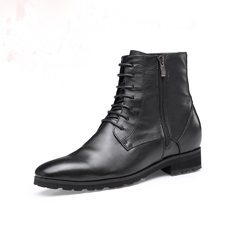 男士内增高鞋 靴子 内增高7CM 黑色（加绒） 商品货号：H92B11A221E【何金昌】