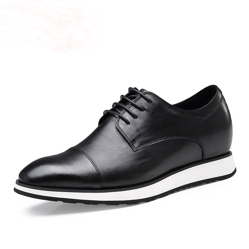 男士内增高鞋 商务休闲 内增高6CM 黑色 商品货号：H92D57D011D【何金昌】