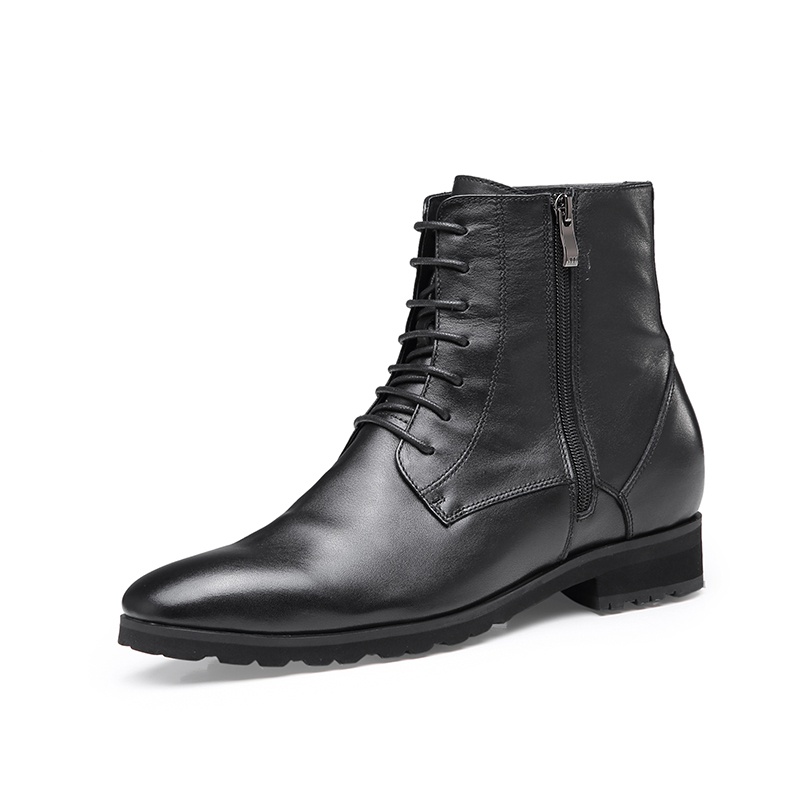 男士内增高鞋 靴子 内增高7CM 黑色 商品货号：H92B11A221D【何金昌】