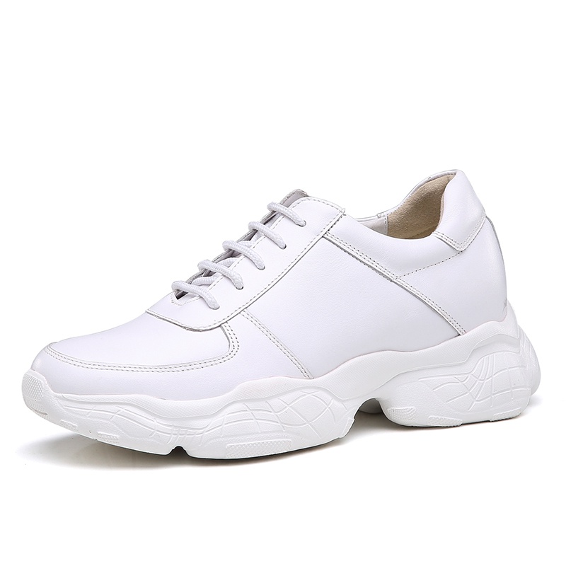 男士内增高鞋 运动鞋 内增高7CM 白色 商品货号：H91C112H021D【何金昌】