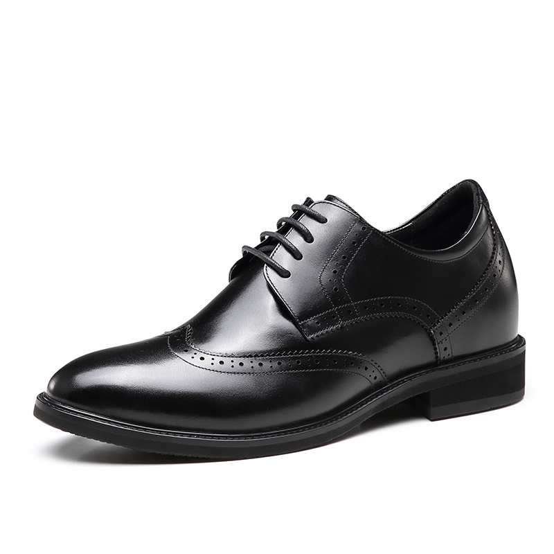 男士内增高鞋 正装鞋 内增高7CM 黑色 商品货号：H92X70D751D【何金昌】