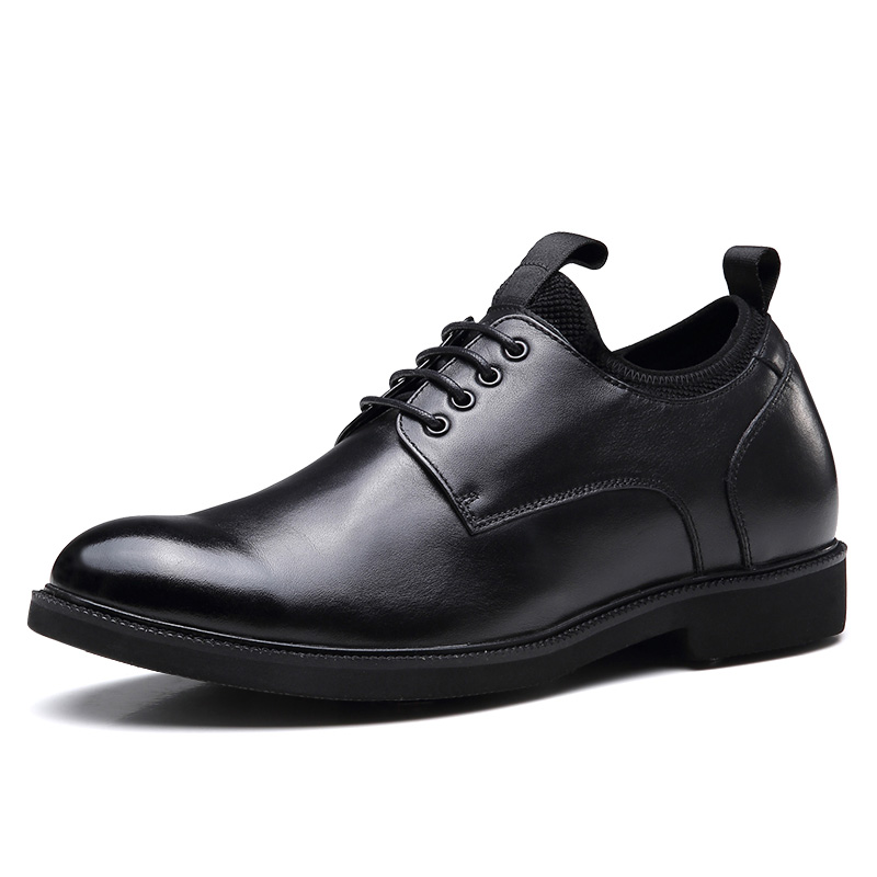 男士内增高鞋 正装鞋 内增高6CM 黑色 商品货号：H91D33H112D【何金昌】