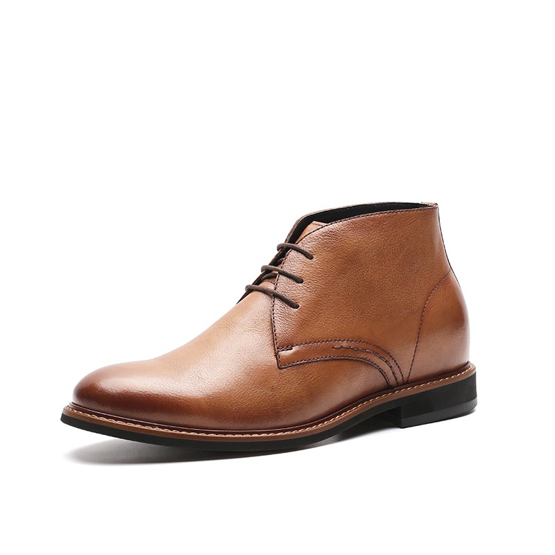 男士内增高鞋 靴子 内增高7CM 棕色 商品货号：H92DT355F011【何金昌】