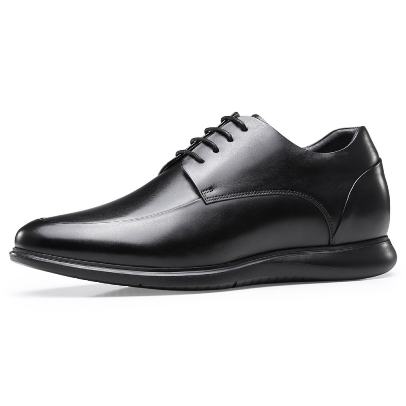 男士内增高鞋 商务休闲 内增高6.5CM 黑色 商品货号：H92DT353F012【何金昌】