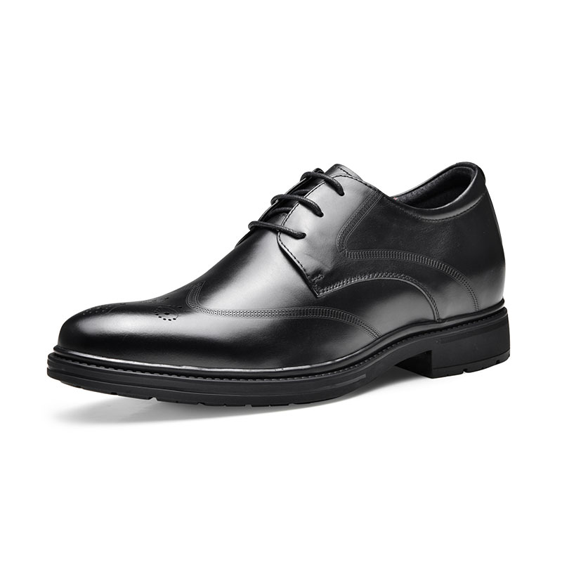 男士内增高鞋 正装鞋 内增高7.5CM 黑色 商品货号：H01YL8K1121【何金昌】