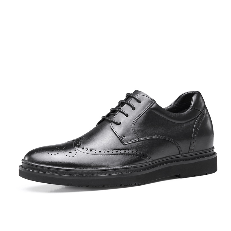 男士内增高鞋 正装鞋 内增高7CM 黑色 商品货号：H01C126B061D【何金昌】