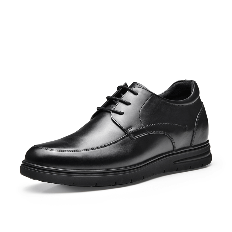 男士内增高鞋 商务休闲 内增高7CM 黑色 商品货号：H01YLK67521【何金昌】