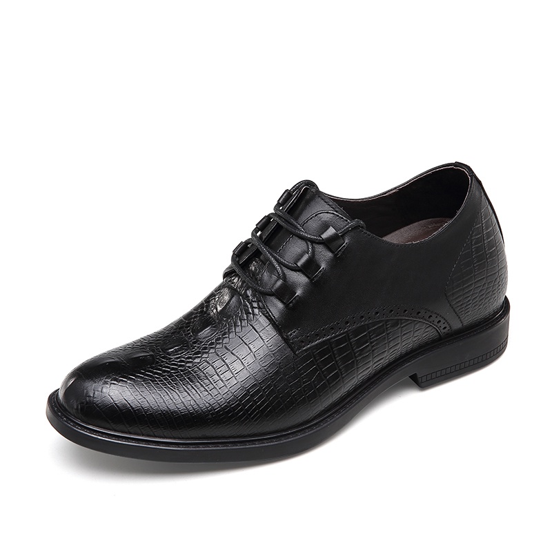 男士内增高鞋 正装鞋 内增高7CM 黑色 商品货号：H01HCD33061【何金昌】
