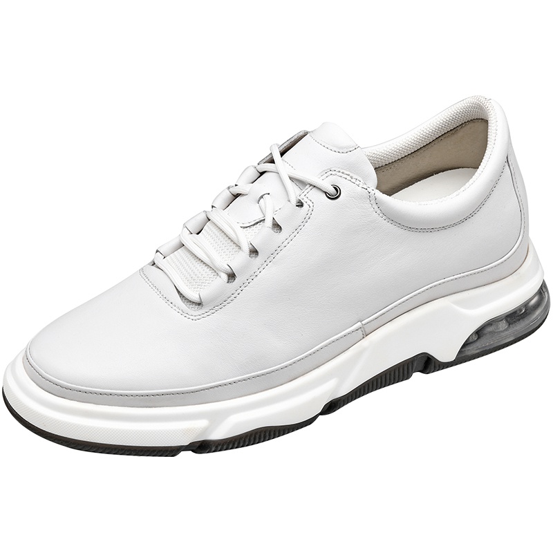 男士增高鞋 日常休闲鞋 内增高7CM 白色 商品货号：H01DT49B101【何金昌】