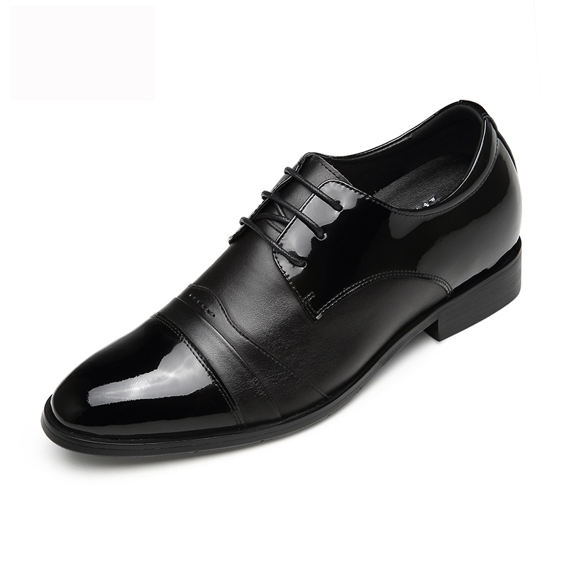 男士增高鞋 内增高正装鞋 内增高7CM 黑色 商品货号：H02X70A831D【何金昌】