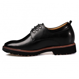 【金墨瑞】时尚商务休闲男鞋舒适内增高皮鞋增高7.5厘米黑色