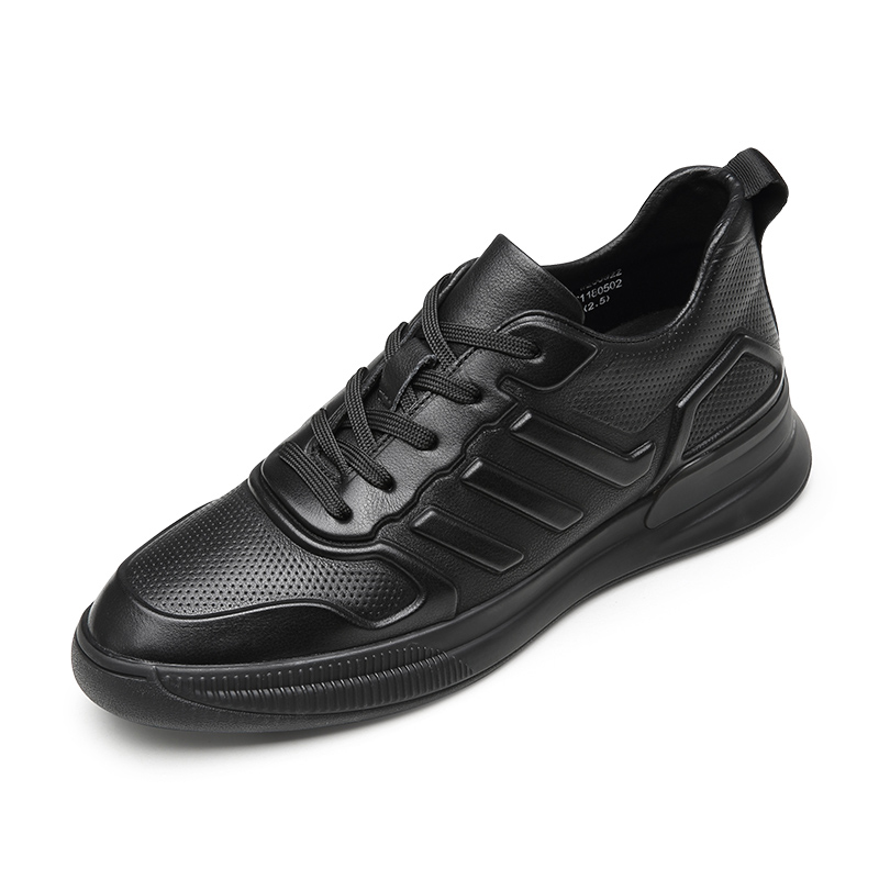 男士内增高鞋 日常休闲鞋 内增高6CM 黑色 商品货号：H02HC1180502【何金昌】