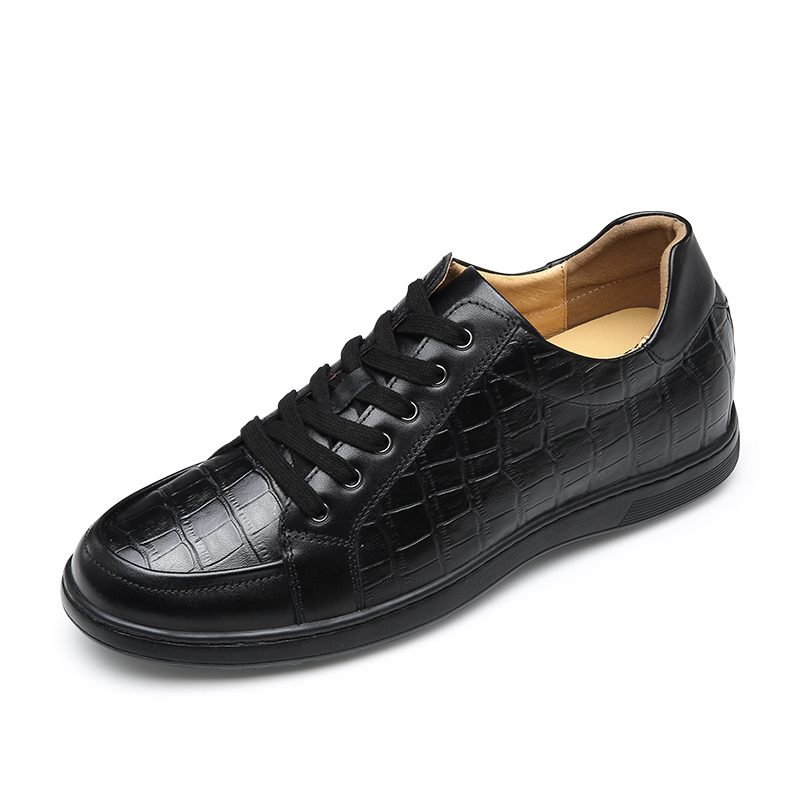 男士内增高鞋 日常休闲鞋 内增高6CM 黑色 商品货号：H02C130B231D【何金昌】
