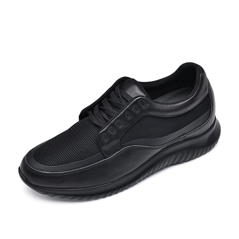 男士内增高鞋 运动鞋 内增高7CM 黑色 商品货号：H02C102A331D【何金昌】
