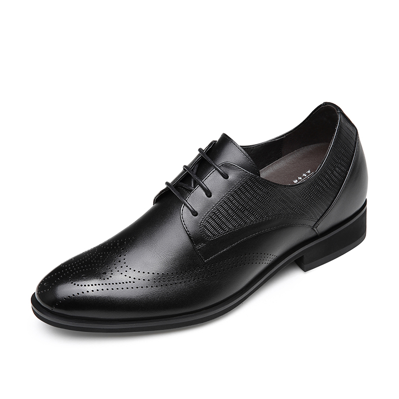 男士内增高鞋 正装鞋 内增高7CM 黑色 商品货号：H02X70C051D【何金昌】