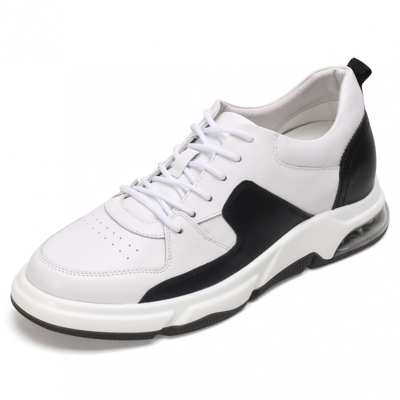 男士内增高鞋 日常休闲鞋 内增高6CM 白/黑 商品货号：H01DT49B023【何金昌】