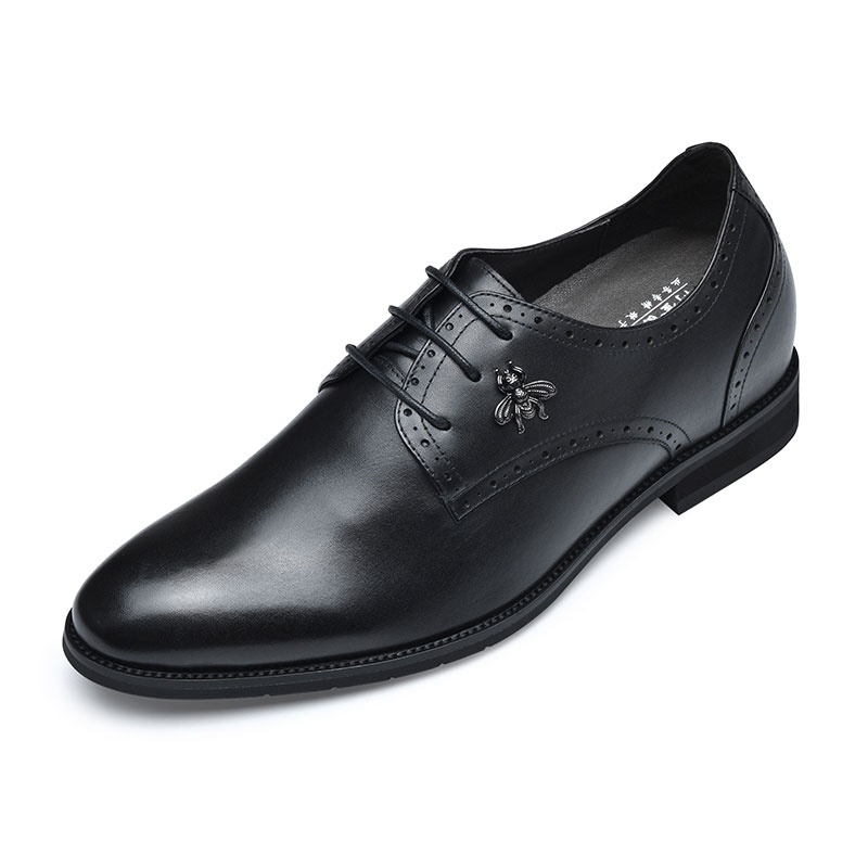 男士内增高鞋 正装鞋 内增高7CM 黑色 商品货号：H02X70C032D【何金昌】