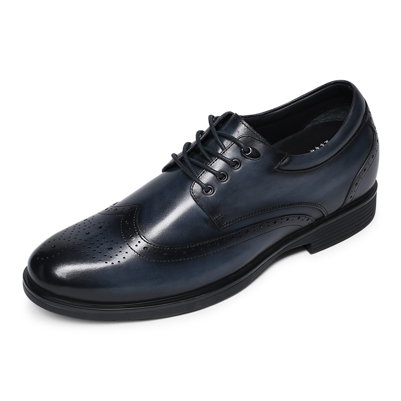 男士内增高鞋 正装鞋 内增高8CM 蓝色 商品货号：H256A01-5【何金昌】