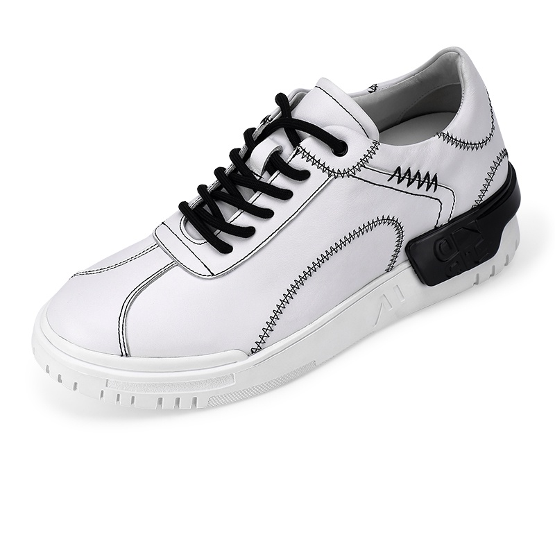 男士内增高鞋 日常休闲鞋 内增高6CM 白色 商品货号：H1C130D0321D【何金昌】