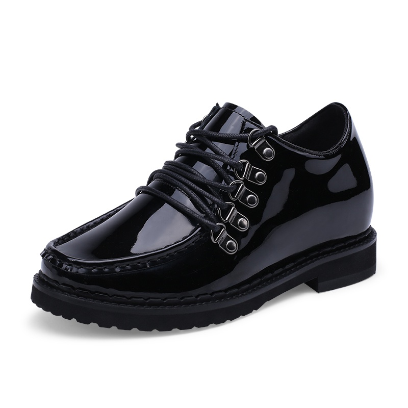 女士内增高鞋 单鞋 内增高6CM 黑色 商品货号：W1W90D0221D【赫升】
