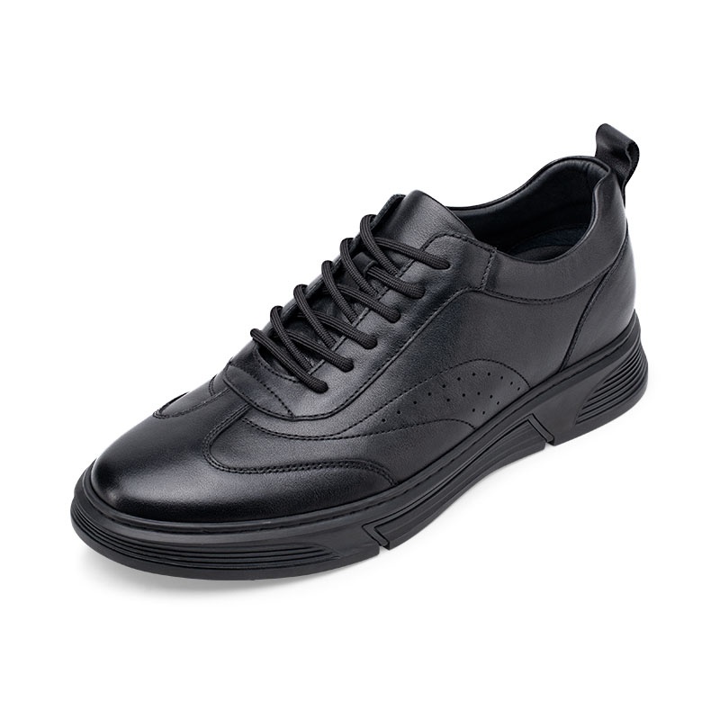 男士内增高鞋 日常休闲鞋 内增高6CM 黑色 商品货号：H1JC20686101【何金昌】