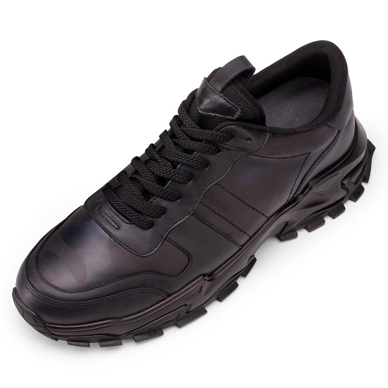 男士内增高鞋 运动鞋 内增高8CM 黑色 商品货号：C1B127B0011DS【何金昌】