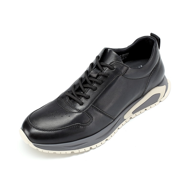 男士内增高鞋 日常休闲鞋 内增高5CM 黑色 商品货号：H1HC1360001【何金昌】