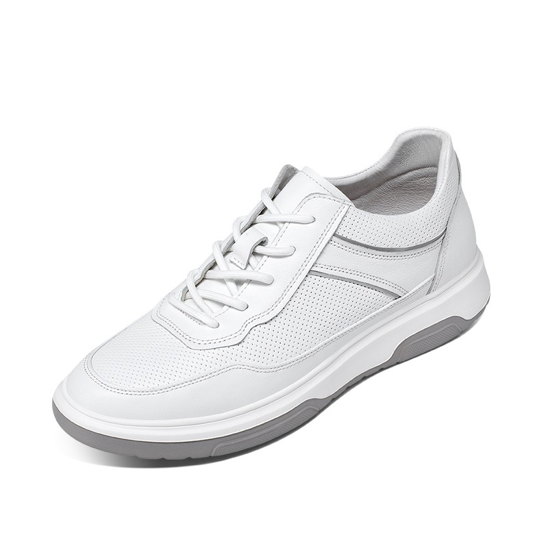 男士内增高鞋 日常休闲鞋 内增高6CM 白色 商品货号：L2MY30123910【乐昂】