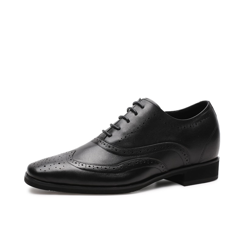 男士内增高鞋 正装鞋 内增高7CM 黑色 商品货号：H91K65D221D【何金昌】