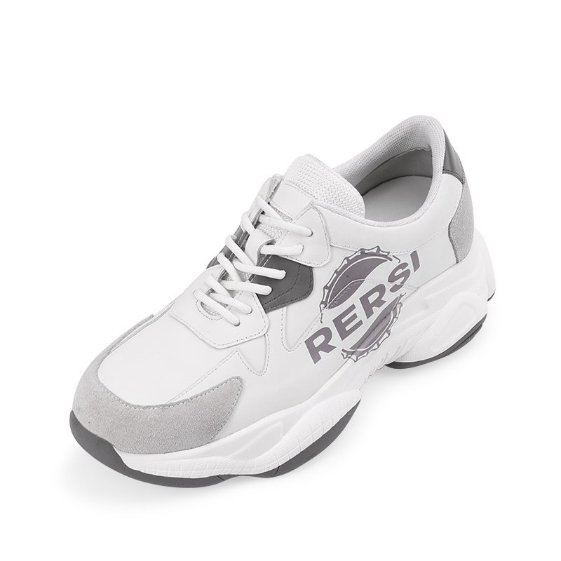 男士内增高鞋 运动鞋 内增高8CM 白色/深灰色 商品货号：H1C130D361D【何金昌】