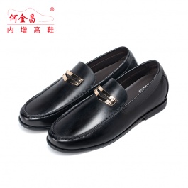 【何金昌】新款内增高精品鞋黑色商务休闲增高鞋增高6CM