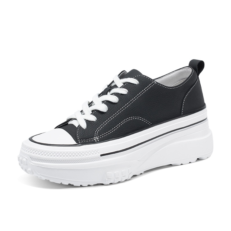 女士内增高鞋 休闲滑板鞋 内增高7CM 黑色 商品货号：W2MD20230103【赫升】