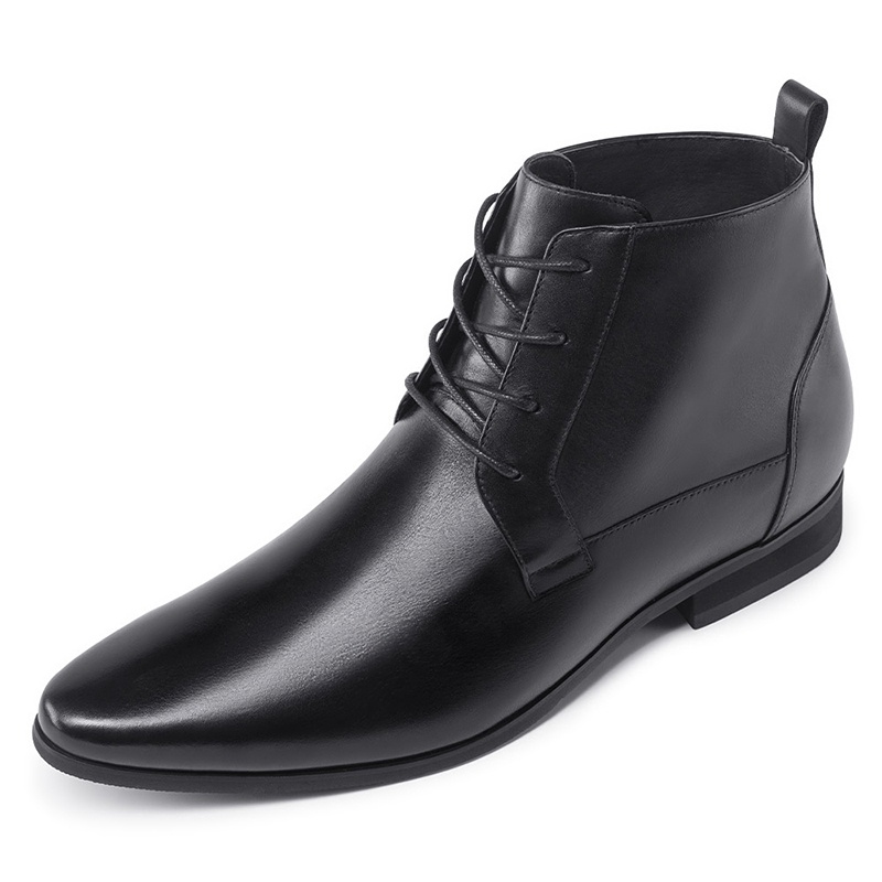 男士内增高鞋 靴子 内增高7CM 黑色 商品货号：C2B166D0011D【何金昌】