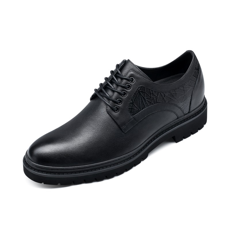男士内增高鞋 商务休闲 内增高7CM 黑色 商品货号：H1D100D011D【何金昌】