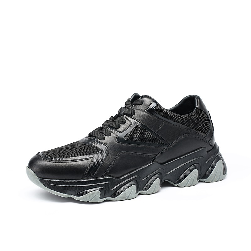 男士内增高鞋 日常休闲鞋 内增高7CM 黑色 商品货号：C2C127D1001D【何金昌】